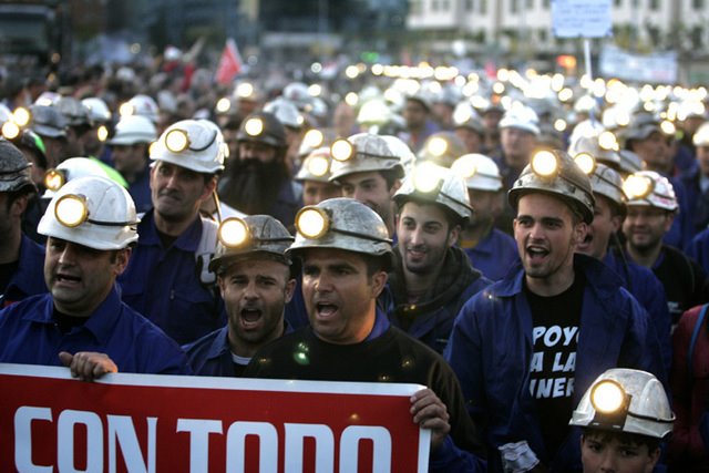 protesta de los mineros